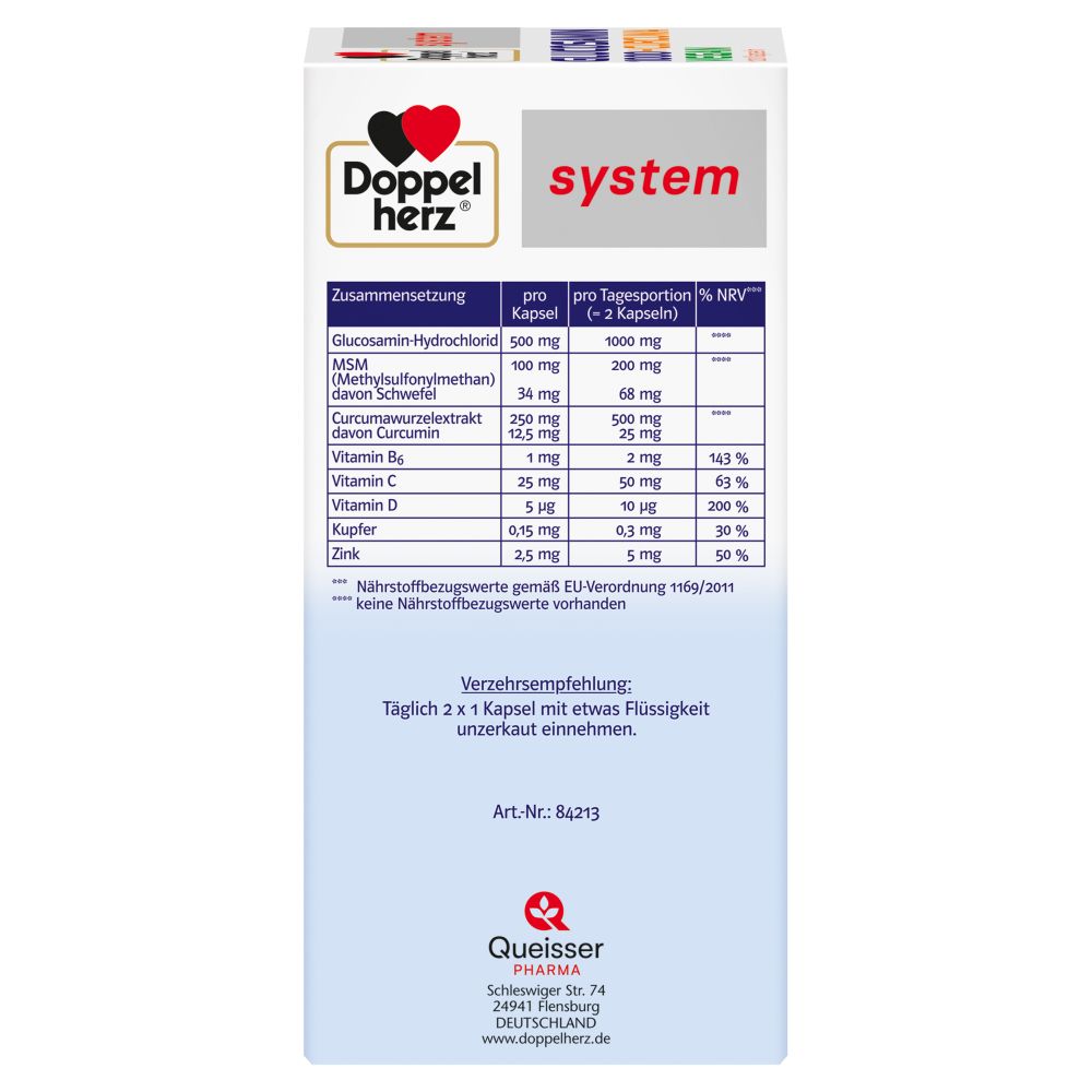 Doppelherz system GLUCOSAMIN 1000 + CURCUMA 120 St Kapseln