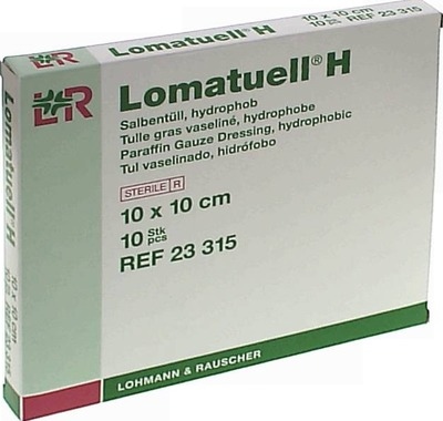 LOMATUELL H Salbentüll 10x10 cm steril 10 St Verband