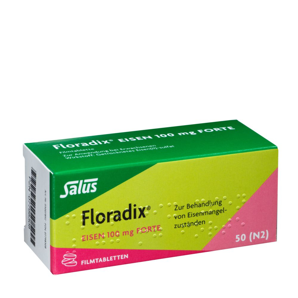 Floradix Eisen 100mg forte 50 St Filmtabletten