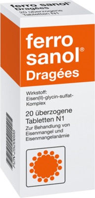 Ferro sanol 40mg Dragees 20 St Überzogene Tabletten