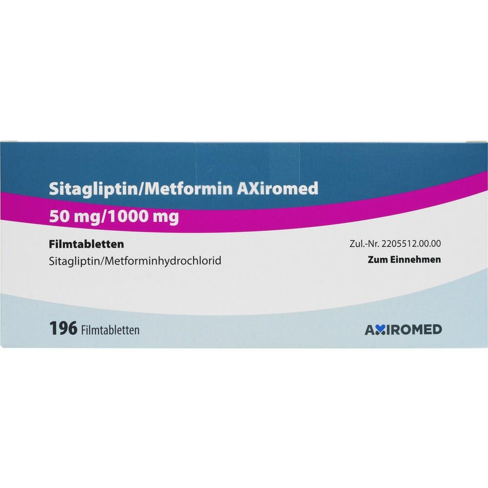Sitagliptin/Metformin AXiromed 50mg/1000mg 196 St Filmtabletten