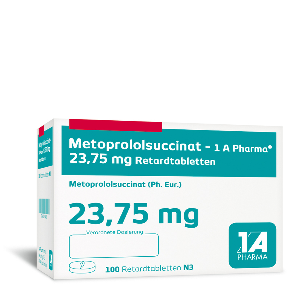 Metoprololsuccinat -1A Pharma 23,75mg 100 St Retard-Tabletten