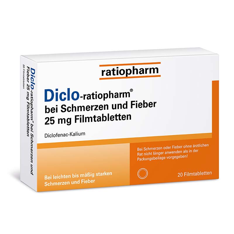 Diclo-ratiopharm bei Schmerzen und Fieber 25 mg 20 St Filmtabletten