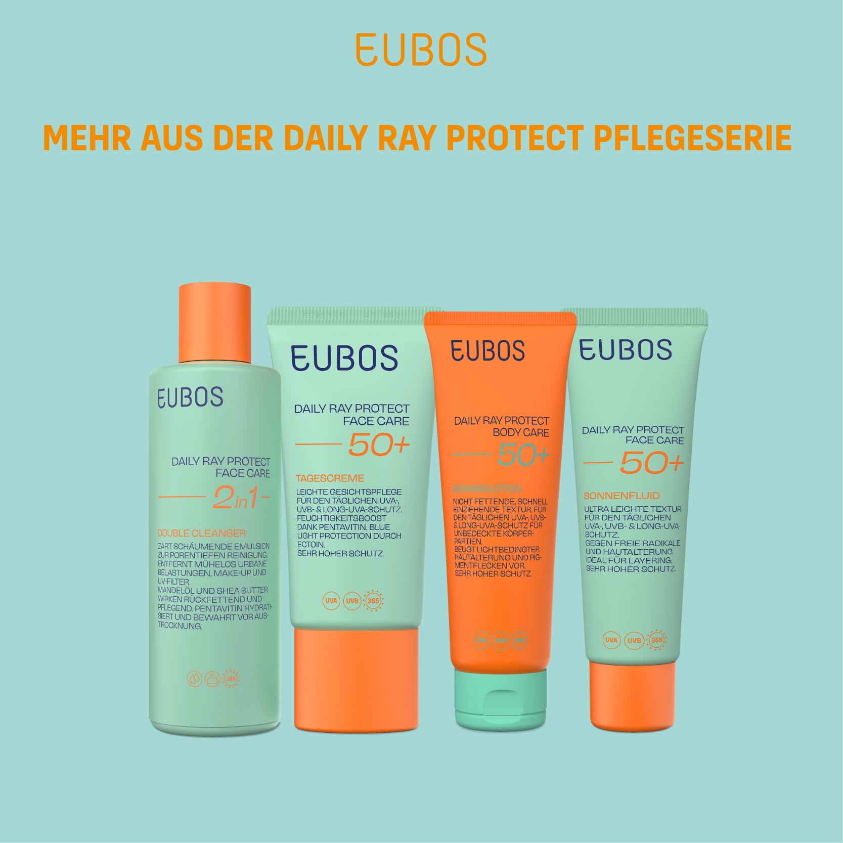 EUBOS DAILY RAY PROTECT FACE CARE 2in1 200 ml Milch