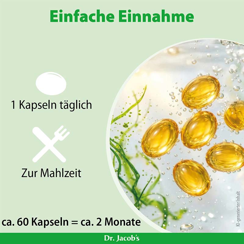 Dr. Jacobs DHA Algenöl vegane Omega-3-Fettsäure  60 St Kapseln