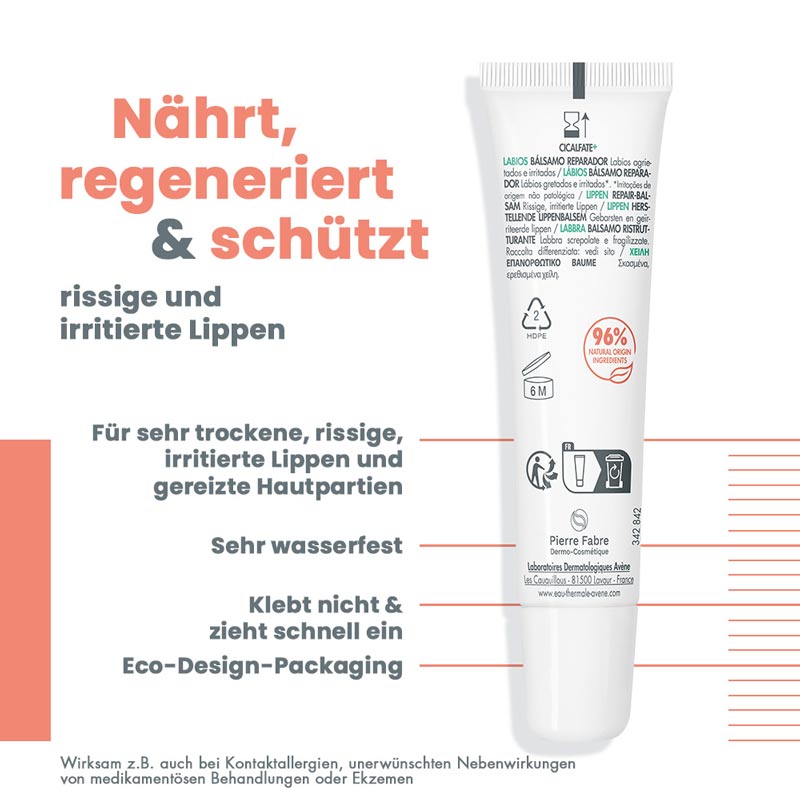 Avène CICALFATE + LIPPEN REPAIR-BALSAM 12 ml Balsam