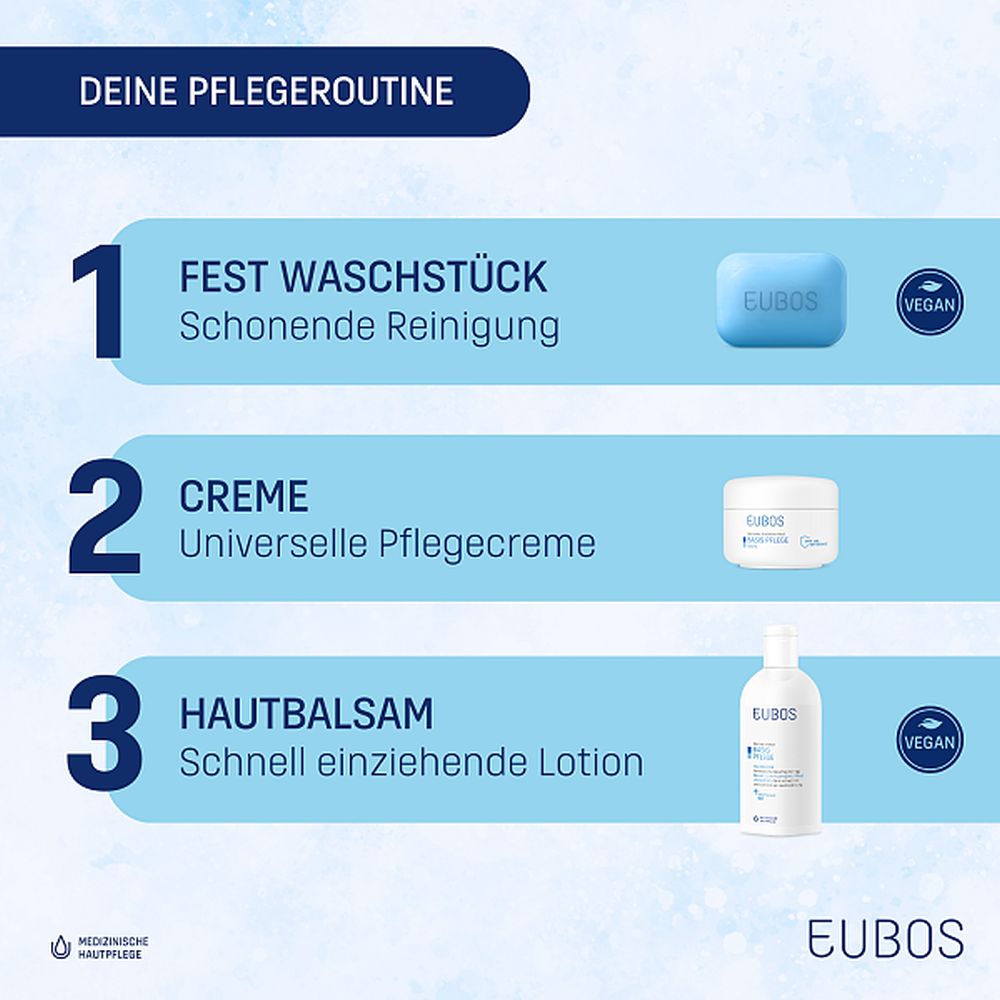 EUBOS Seifenstück blau unparfümiert 125 g Seife