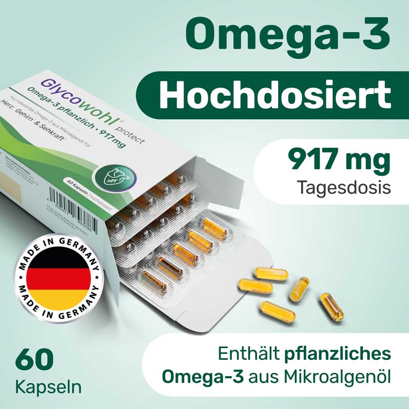 Glycowohl protect Omega-3 pflanzlich 917 mg 60 St Kapseln
