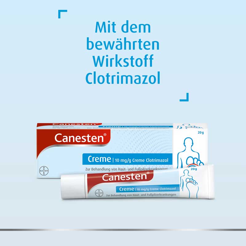Canesten gegen Pilzerkrankungen an Haut & Füßen 20 g Creme