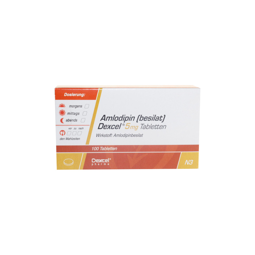 Amlodipin (besilat) Dexcel 5mg 100 St Tabletten