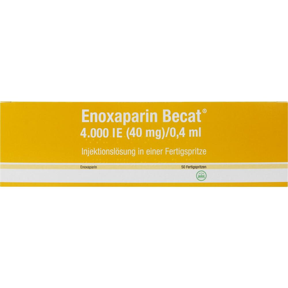 ENOXAPARIN Becat 4.000 I.E. 40mg/0,4ml Inj.-Lsg.FS 50 St Injektionslösung in einer Fertigspritze
