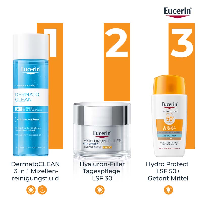 Eucerin SUN HYDRO PROTECT MITTEL ULTRALEICHTES FACE SUN FLUID TINTED LSF 50+  50 ml Creme