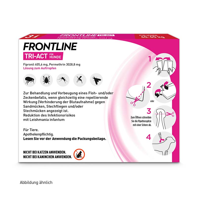 FRONTLINE TRI-ACT gegen Zecken, Flöhe und fliegende Insekten für Hunde XL (40-60 kg)  3 St Lösung