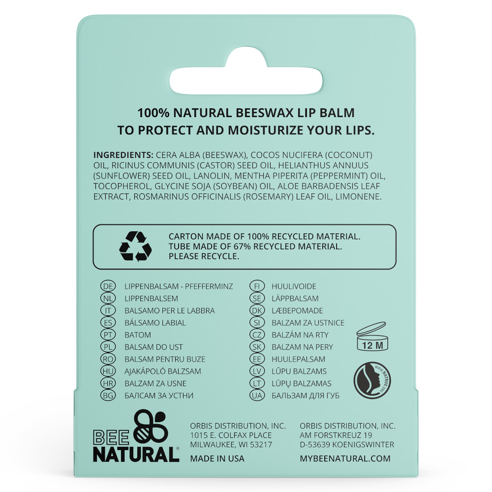 BEE NATURAL Lipbalm Pfefferminz  4.2 g Stifte