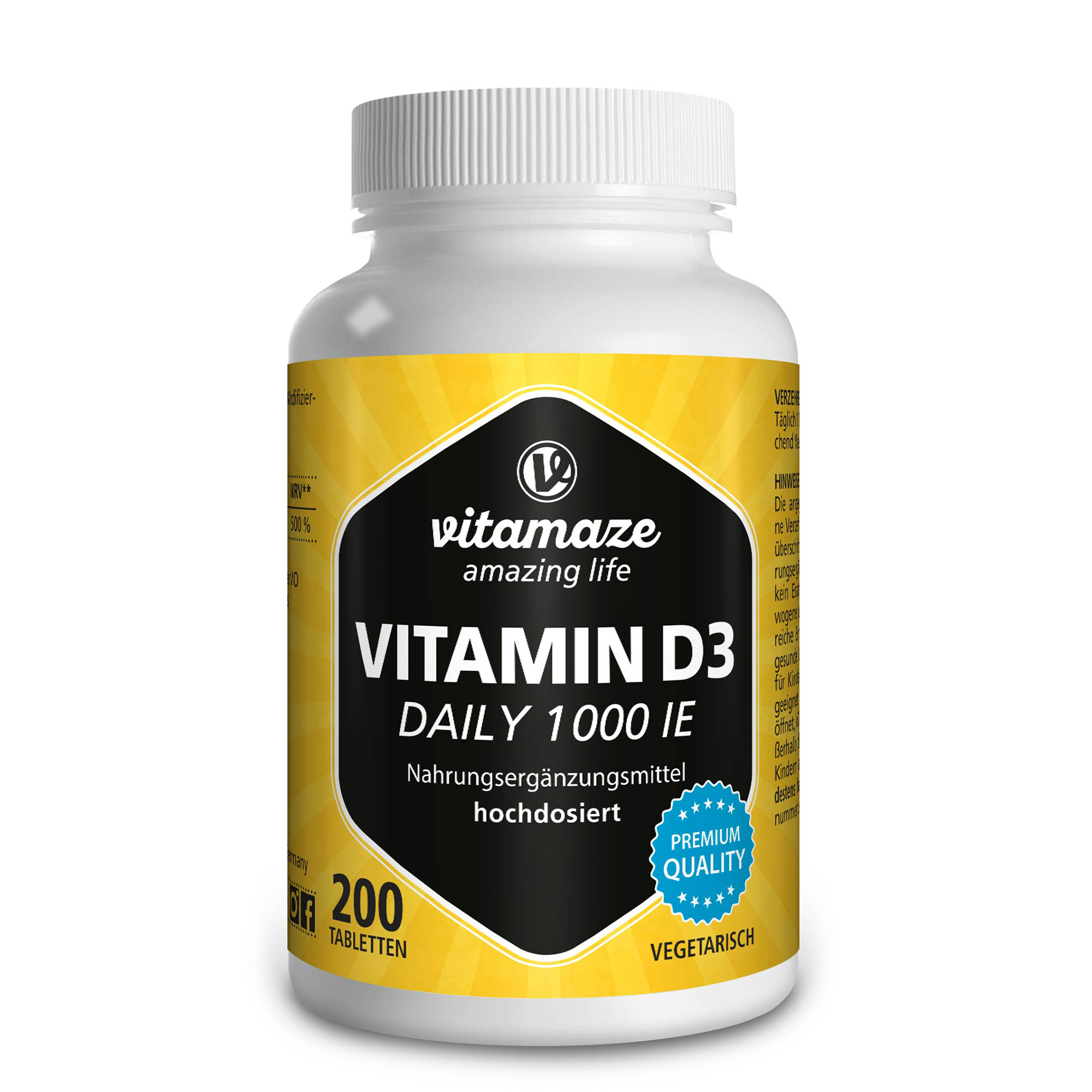 vitamaze VITAMIN D3 1.000 I.E. daily vegetarisch 200 St Tabletten