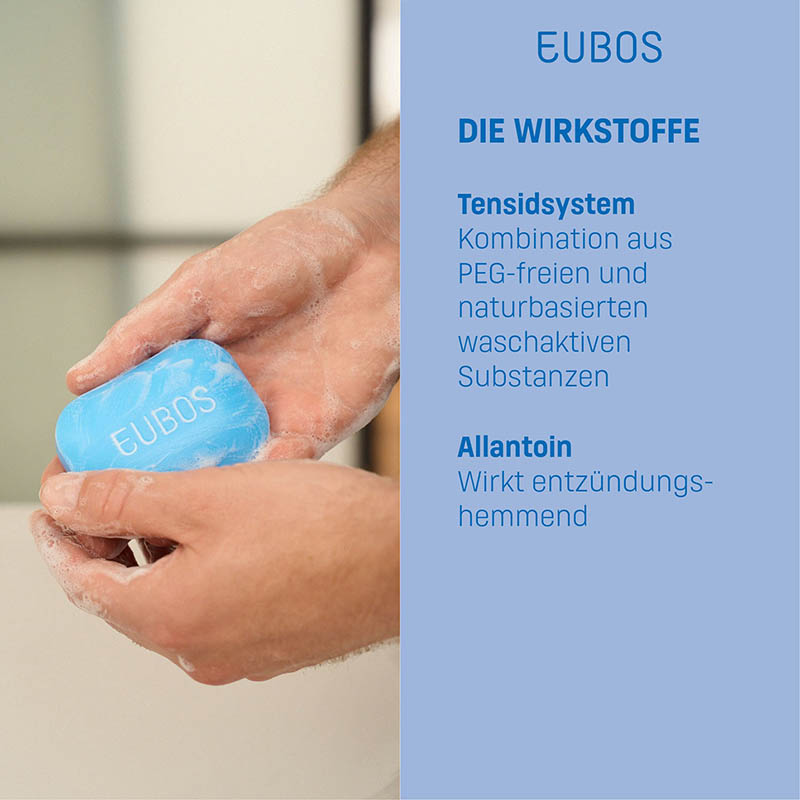 EUBOS Seifenstück blau unparfümiert 125 g Seife