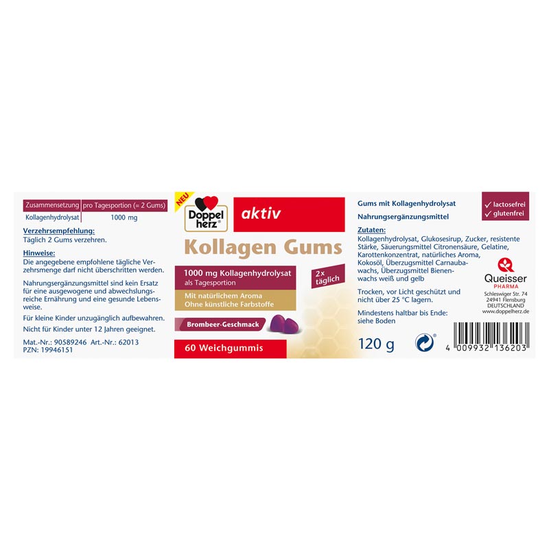 Doppelherz aktiv Kollagen Gums 60 St Kautabletten