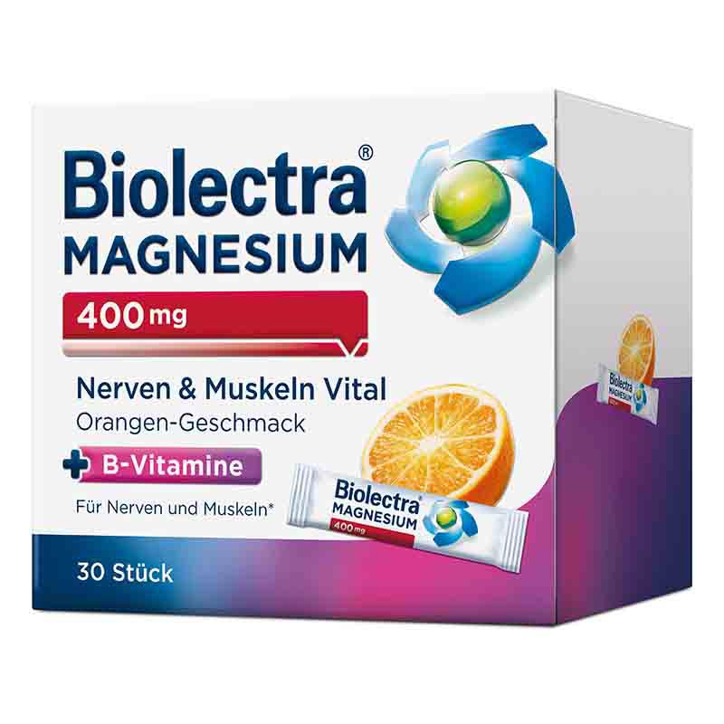 Biolectra MAGNESIUM 400mg Nerven & Muskeln Vital Orange  30 St Pellets