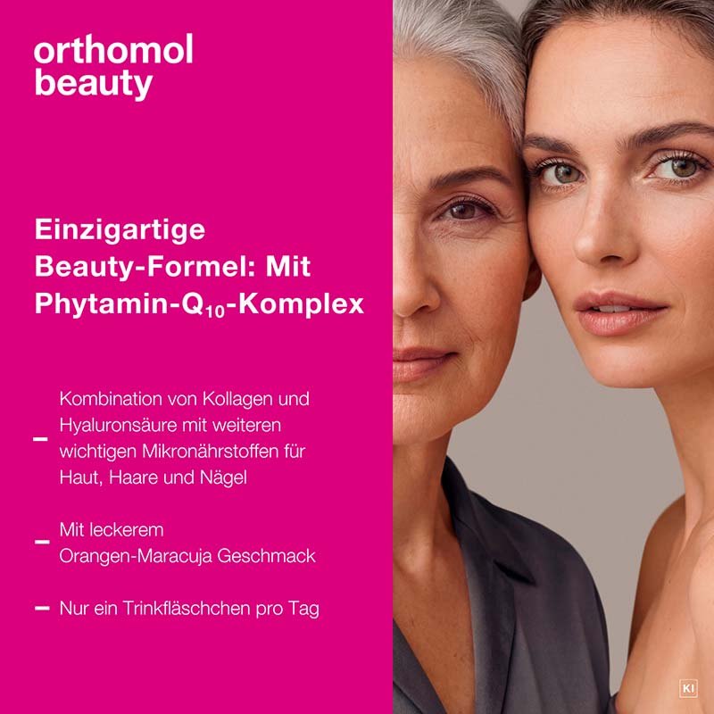 orthomol beauty für Frauen - mit Hyaluronsäure, Kollagen und Coenzym Q10 - Beauty-Box mit Trinkampullen