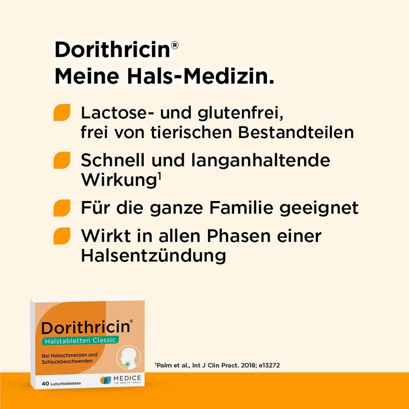 Dorithricin Classic Lutschtabletten bei Halsschmerzen  40 St Lutschtabletten