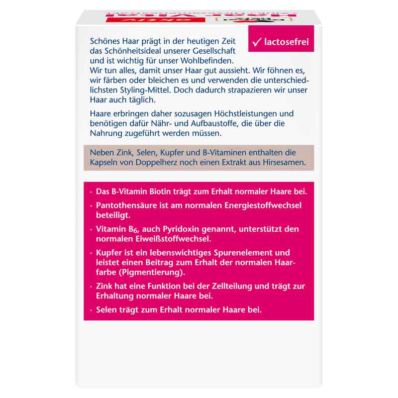 Doppelherz aktiv Haar Vital + Zink + Hirsesamenextrakt 60 St Kapseln