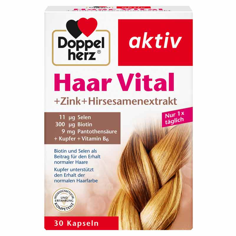 Doppelherz aktiv Haar Vital + Zink  + Hirsesamenextrakt 30 St Kapseln