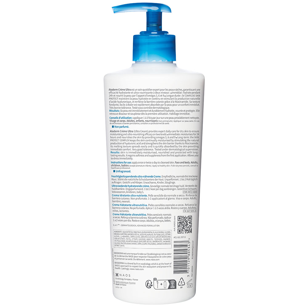 BIODERMA Atoderm Crème Ultra Feuchtigkeitsspendende Körpercreme  500 ml Creme