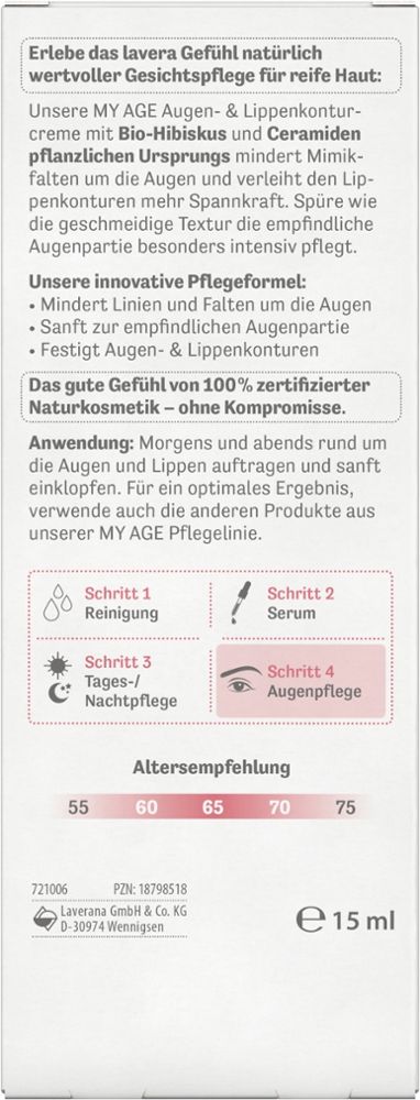 lavera MY AGE AUGEN- & LIPPENKONTURCREME  15 ml Augencreme