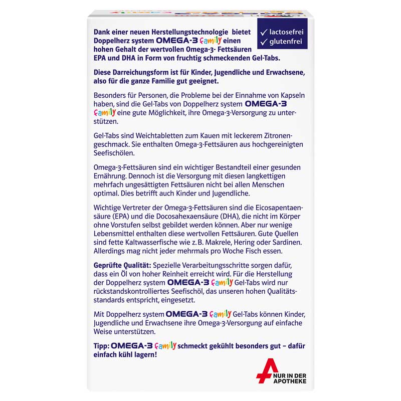 Doppelherz system OMEGA-3 GEL-TABS family  120 St Kautabletten