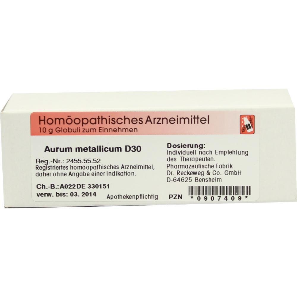AURUM METALLICUM D 30 Globuli 10 g Globuli