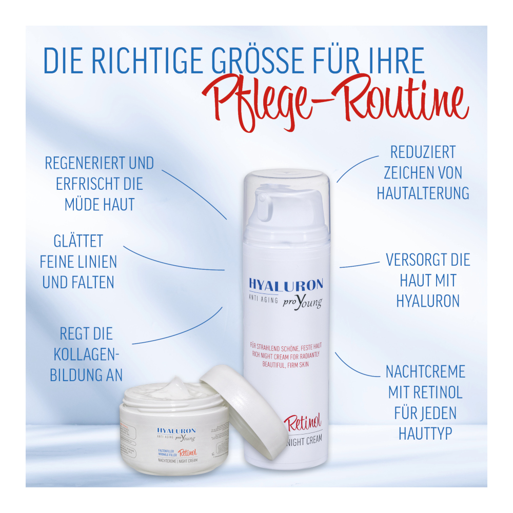 proYoung HYALURON ANTI AGING FALTENFILLER Retinol Nachtcreme 140 ml Nachtcreme