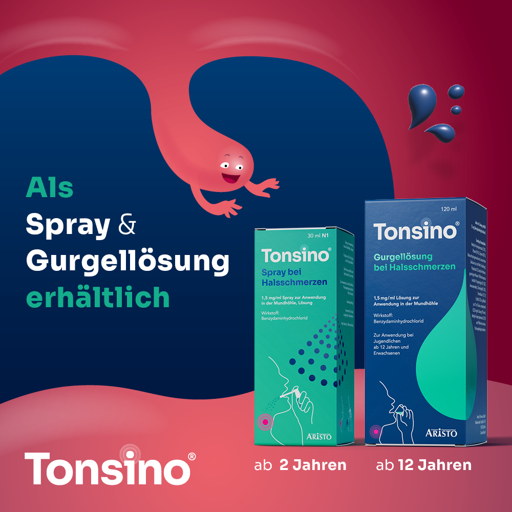 Tonsino Gurgellösung bei Halsschmerzen 120 ml Lösung