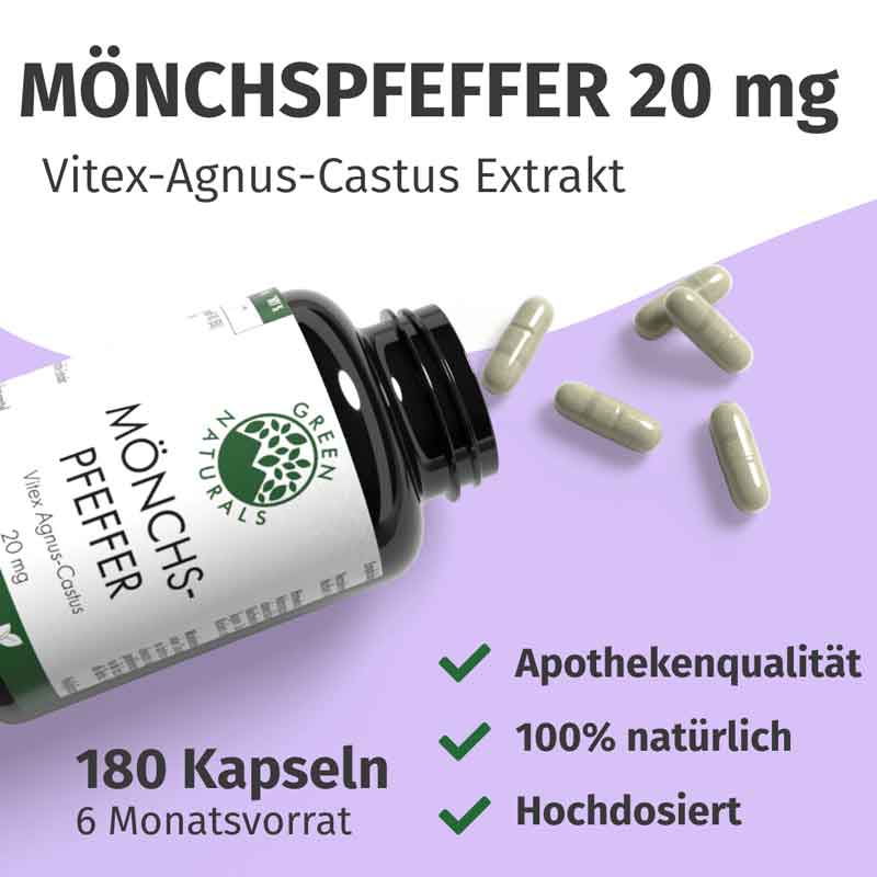 GREEN NATURALS MÖNCHSPFEFFER 20 mg 180 St Kapseln