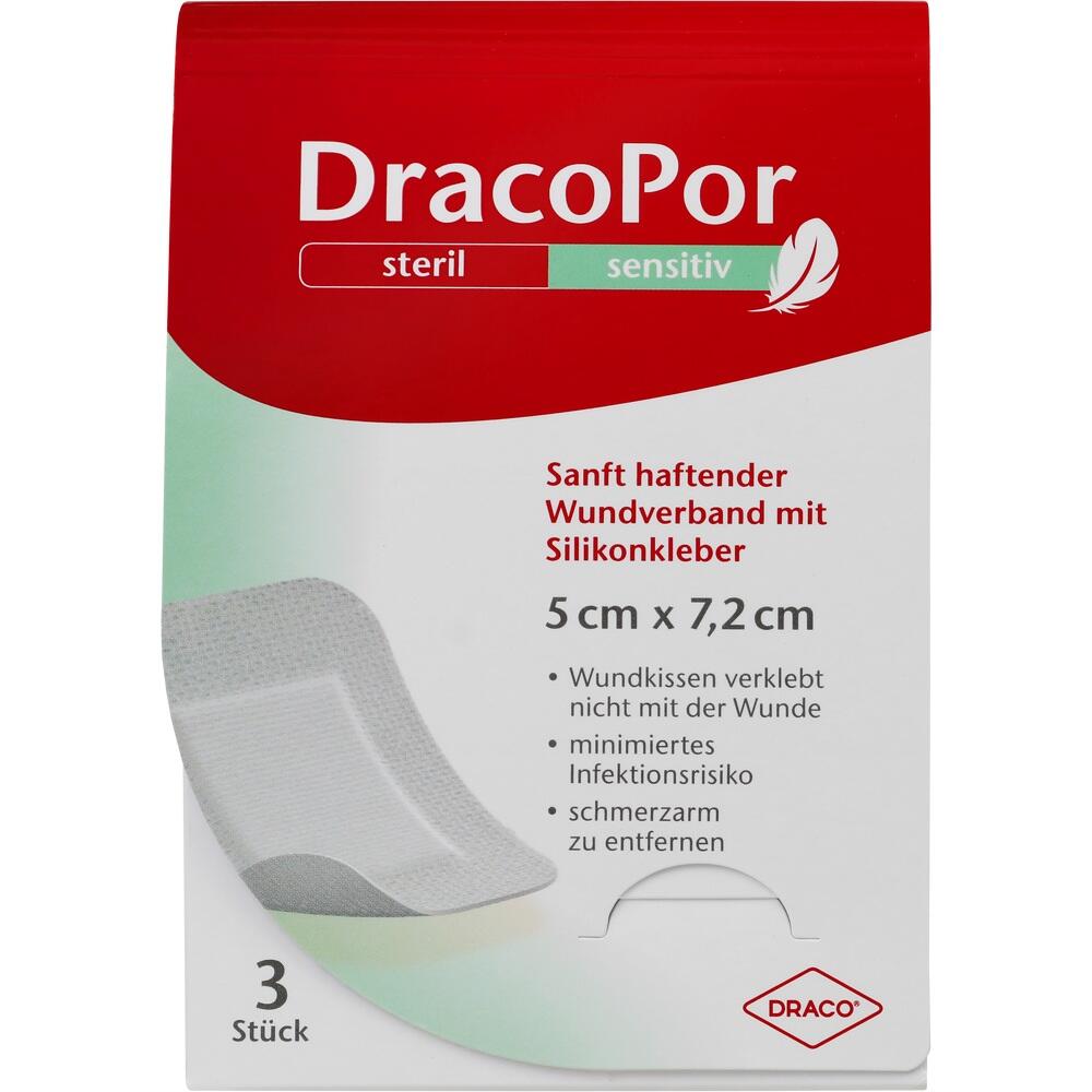 DracoPor steril sensitiv 5 cm x 7,2 cm 3 St Verband