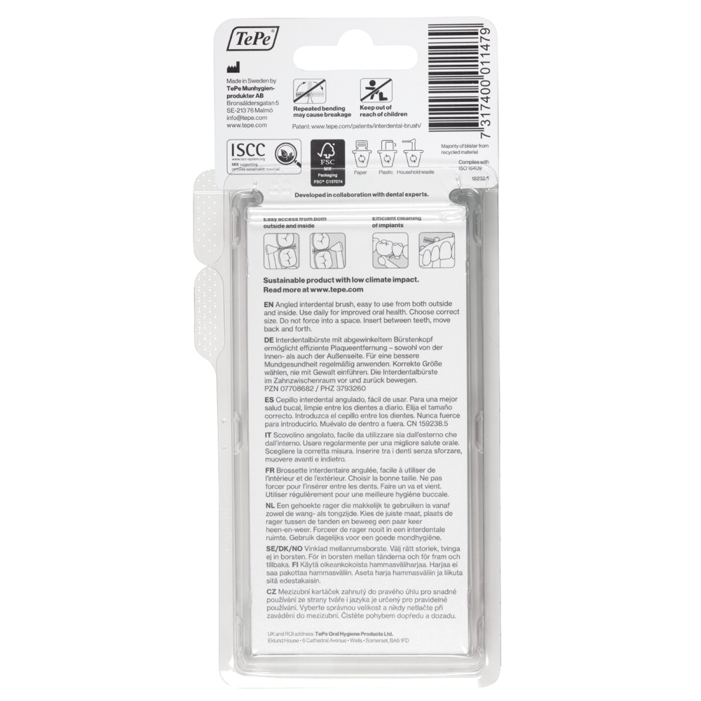 TEPE Angle Interdentalbürste 0,4mm pink 6 St Zahnbürste