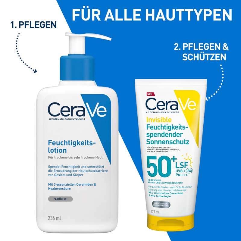CeraVe Invisible Feuchtigkeitsspendender Sonnenschutz LSF 50+ 177 ml Lotion