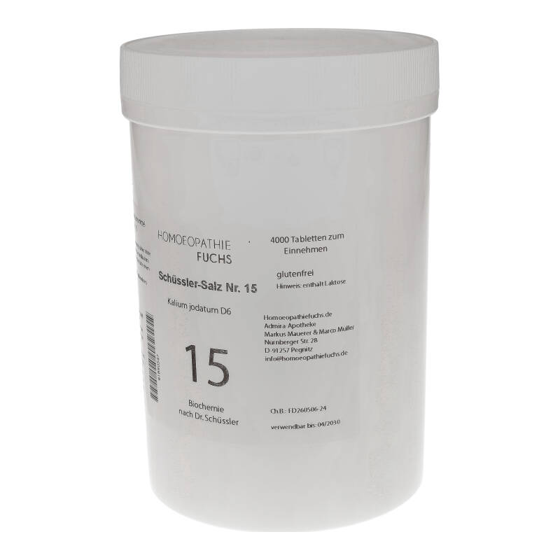 HOMÖOPATHIEFUCHS Schüssleer-Salz Nummer 15 Kalium jodatum D6 Biochemie 4000 St Tabletten
