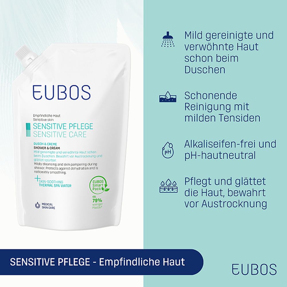 EUBOS SENSITIVE PFLEGE Dusch & Creme Nachfüllbeutel 400 ml Emulsion
