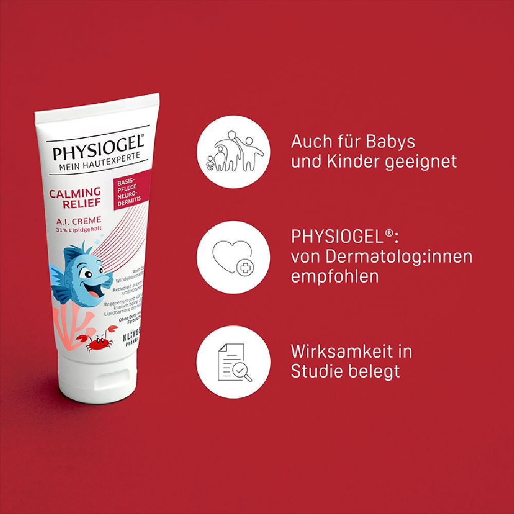 PHYSIOGEL CALMING RELIEF A.I. Creme Kids: Basispflege bei Neurodermitis und Windeldermatitis 100 ml Creme