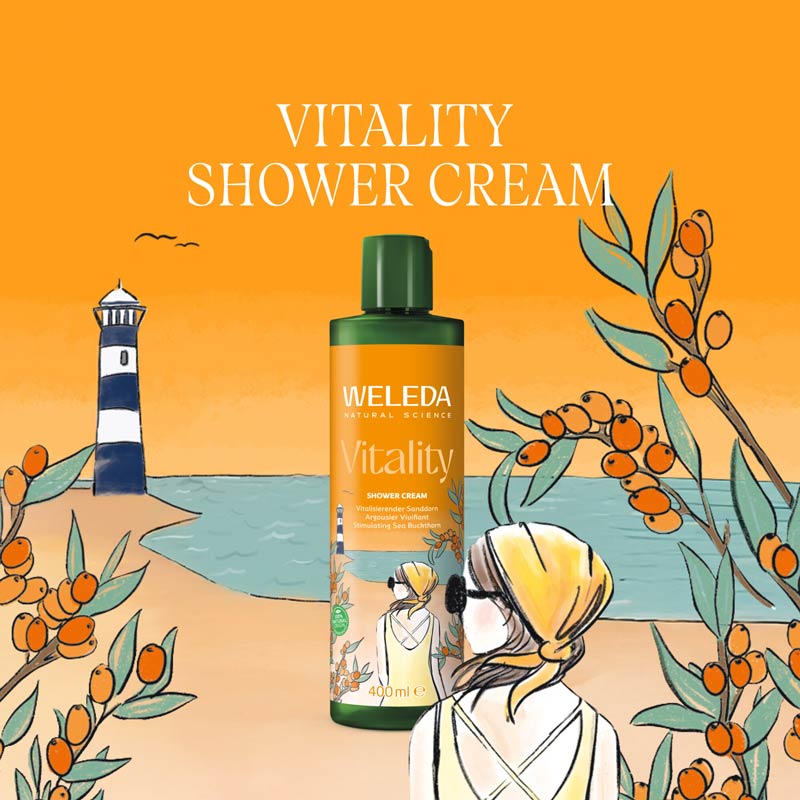 WELEDA Vitality SHOWER CREAM Sanddorn 400 ml Duschgel