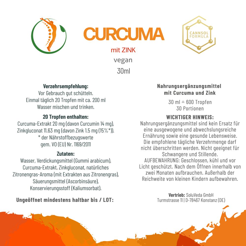 CANNSOL CURCUMA mit ZINK 30 ml Tropfen