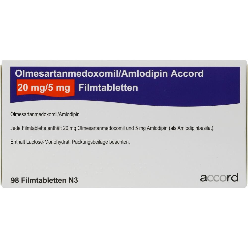 Olmesartanmedoxomil/Amlodipin Accord 20 mg/5 mg 98 St Filmtabletten