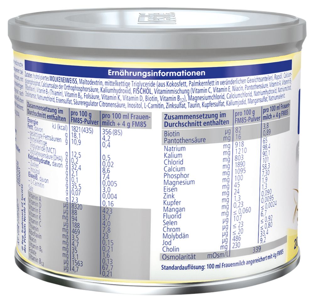 Nestle BEBA FRAUENMILCHSUPPLEMENT FM 85 200 g Pulver