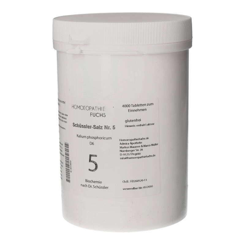 HOMOEOPATHIEFUCHS Schüssler-Salz Nummer 5 Kalium phosphopricum D6 Biochemie 4000 St Tabletten