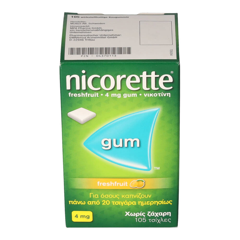 nicorette 4 mg freshfruit gum 105 St Kaugummi