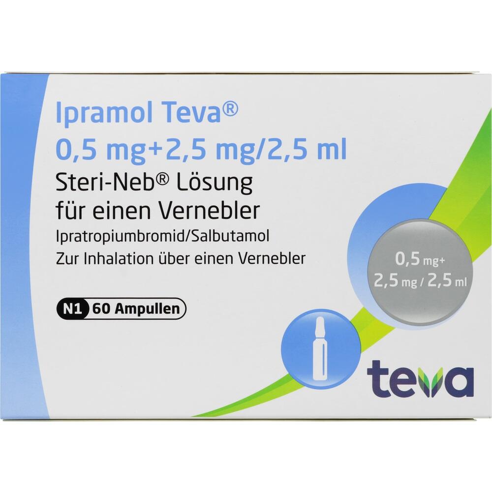 Ipramol TEVA 0,5mg+2,5mg/2,5ml Steri-Neb 2X30 St Lösung für einen Vernebler