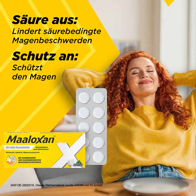 MAALOXAN Kautabletten bei Sodbrennen & Magenschmerzen 20 St Kautabletten