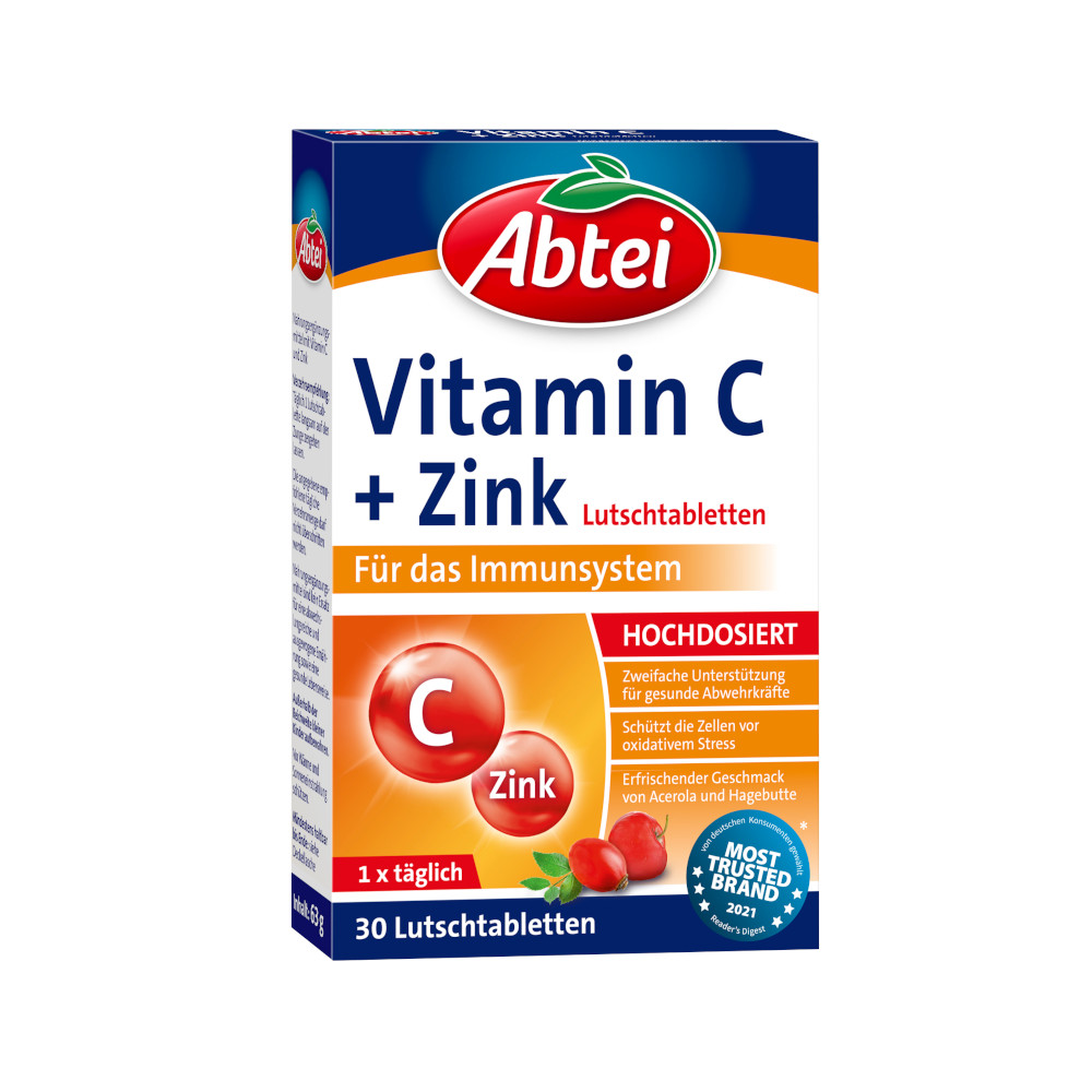 Abtei Vitamin C + Zink  30 St Lutschtabletten