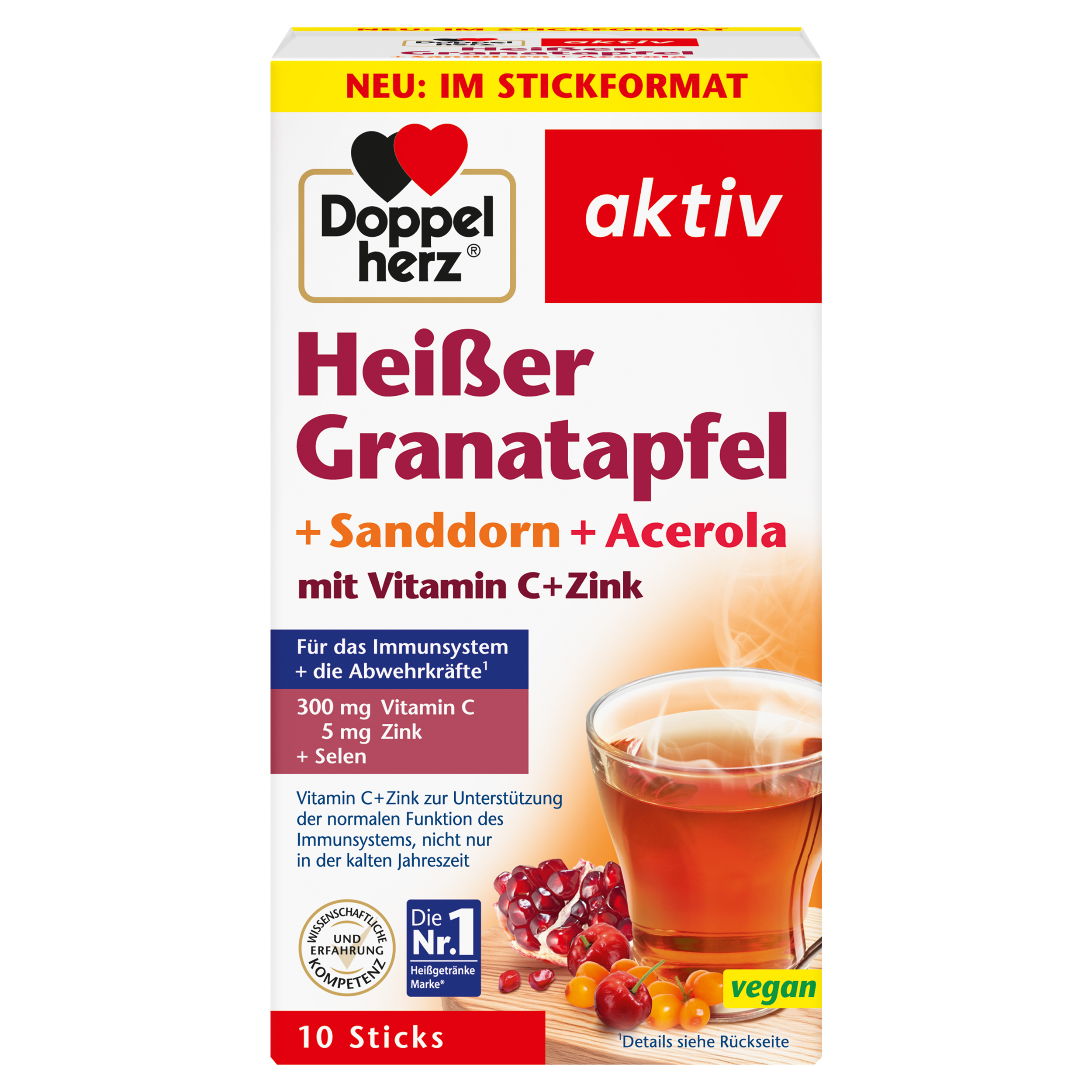 Doppelherz aktiv Heißer Granatapfel + Sanddorn + Acerola  10 St Granulat