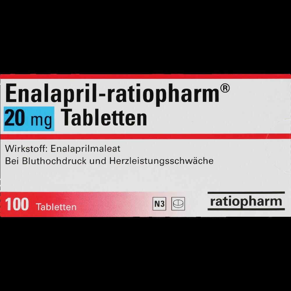 Enalapril-ratiopharm 20mg 100 St Tabletten